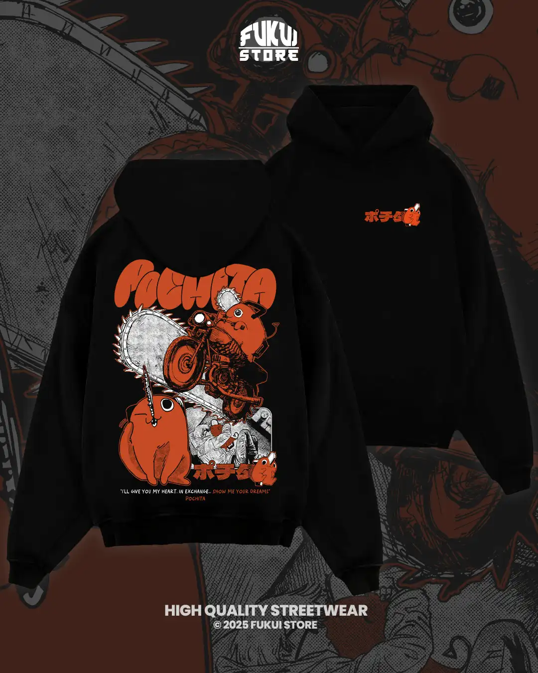 Bluza z kapturem Anime Makima Chainsaw Man Grafika Kreskówkowa Damska Męska Oversize Y2k Ocieplana Polarem Streetwear Gruba Bluza