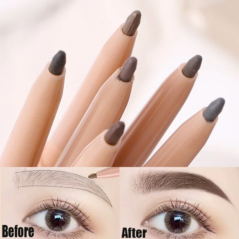 Crayon à sourcils à double tête, imperméable, longue durée, sans floraison, rotatif, noir, marron avec brosse, stylo à sourcils, maquillage des yeux, cosmétiques