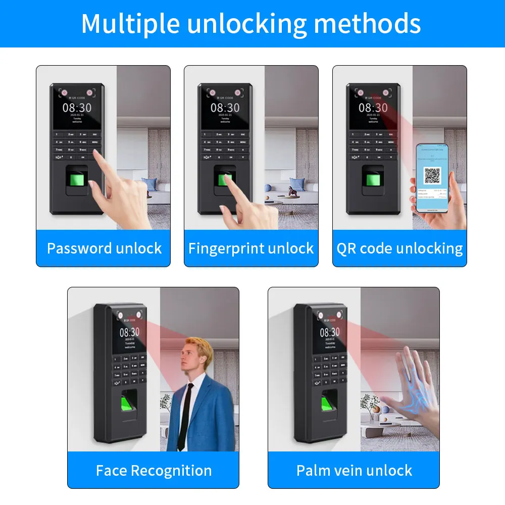 M21 M22 Gesichtserkennung Anwesenheitsmaschine Passwort Fingerabdruck Handflächenader Entriegelung Anwendungsmanagement Türklingel