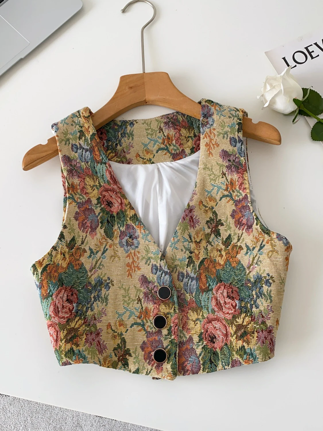 

Женский жилет Svel с цветочным принтом в стиле ретро, лето 202, новинка маленького размера, многослойный топ Ele, верхняя одежда