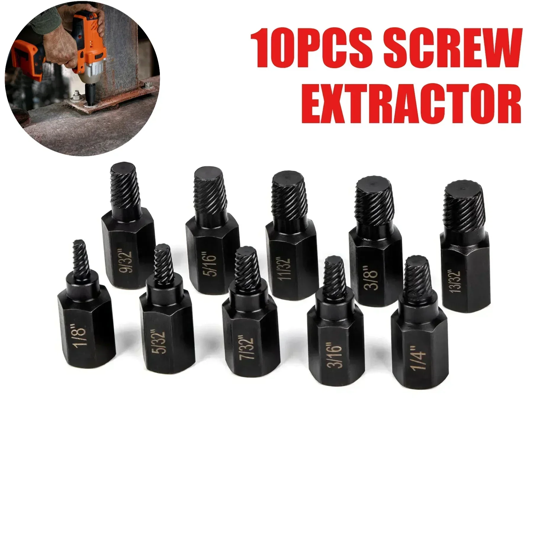 

10 шт., экстрактор гаек, инструмент для удаления гаек, сталь, устойчивый к коррозии, шестигранник, многоразмерный, не загрязнения, высокая твердость