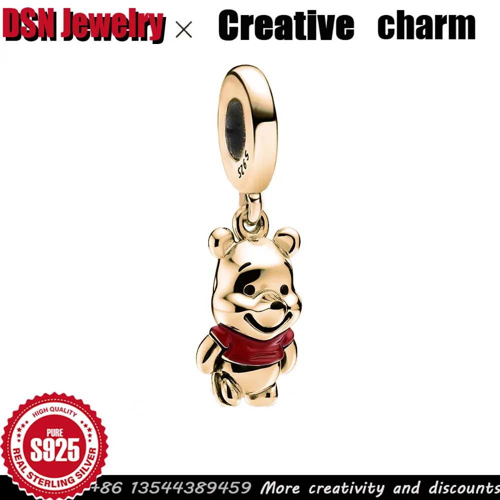 

Ювелирные изделия DSN, креативные подвески из стерлингового серебра 925 пробы, кулон Винни-Пух для оригинальных DIY, настраиваемые ювелирные аксессуары