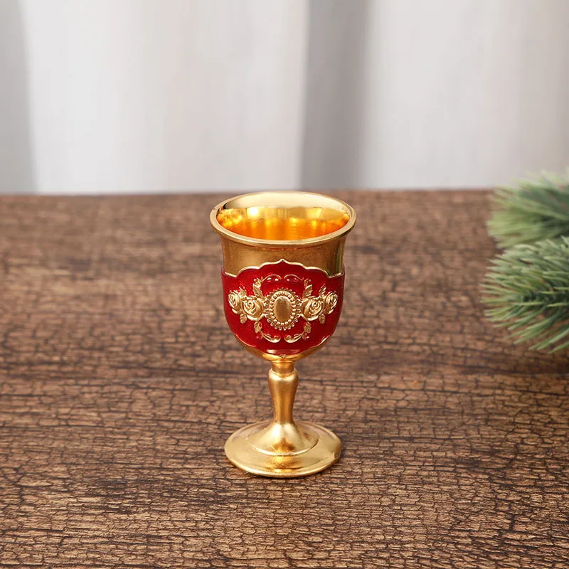Alloy Small Wine Glass Creative European Metal Retro Exquisite Wineware Drinking Cup