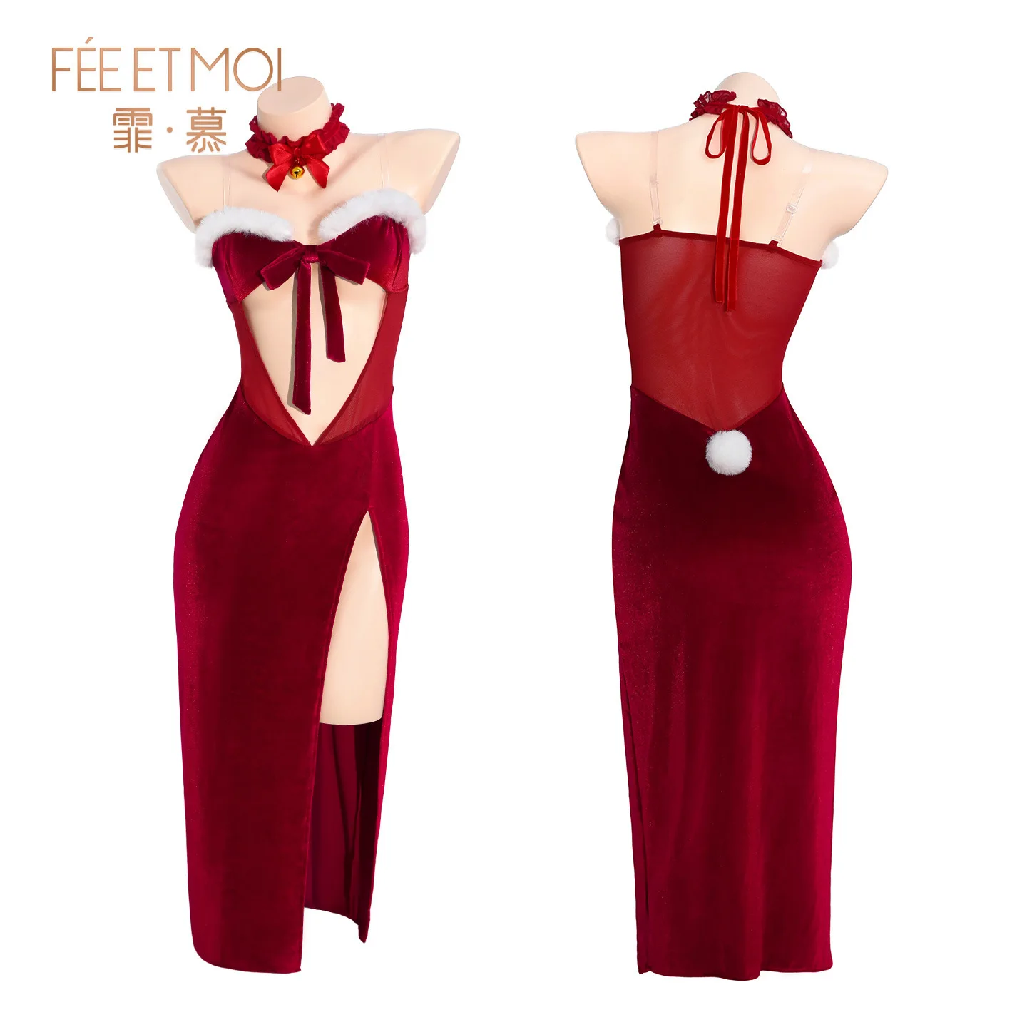 Kerst sexy lingerie Konijn pak sexy fluwelen flirten uniforme pyjama