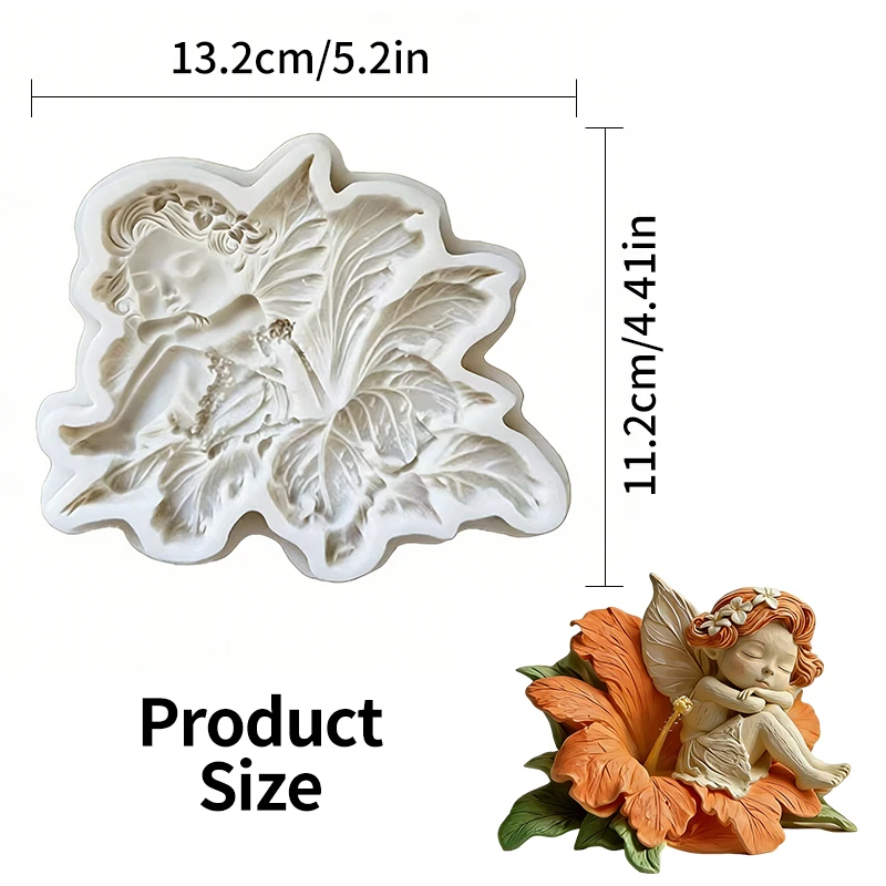Flower fairy silicone mold, drop glue mold, used for making resin and gypsum handicrafts, and for decorating pendants view 2