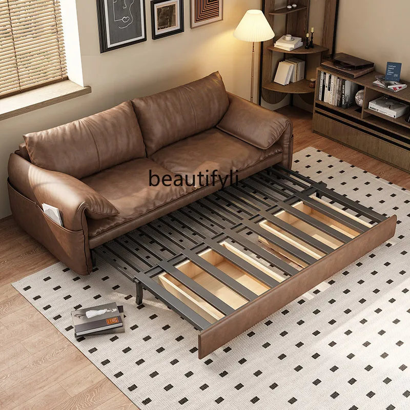 Elephant Ear Sofa Bed Foldable Dual-use Nordic Living Room Small Apartment Guesthouse Study Room Extendable Bed