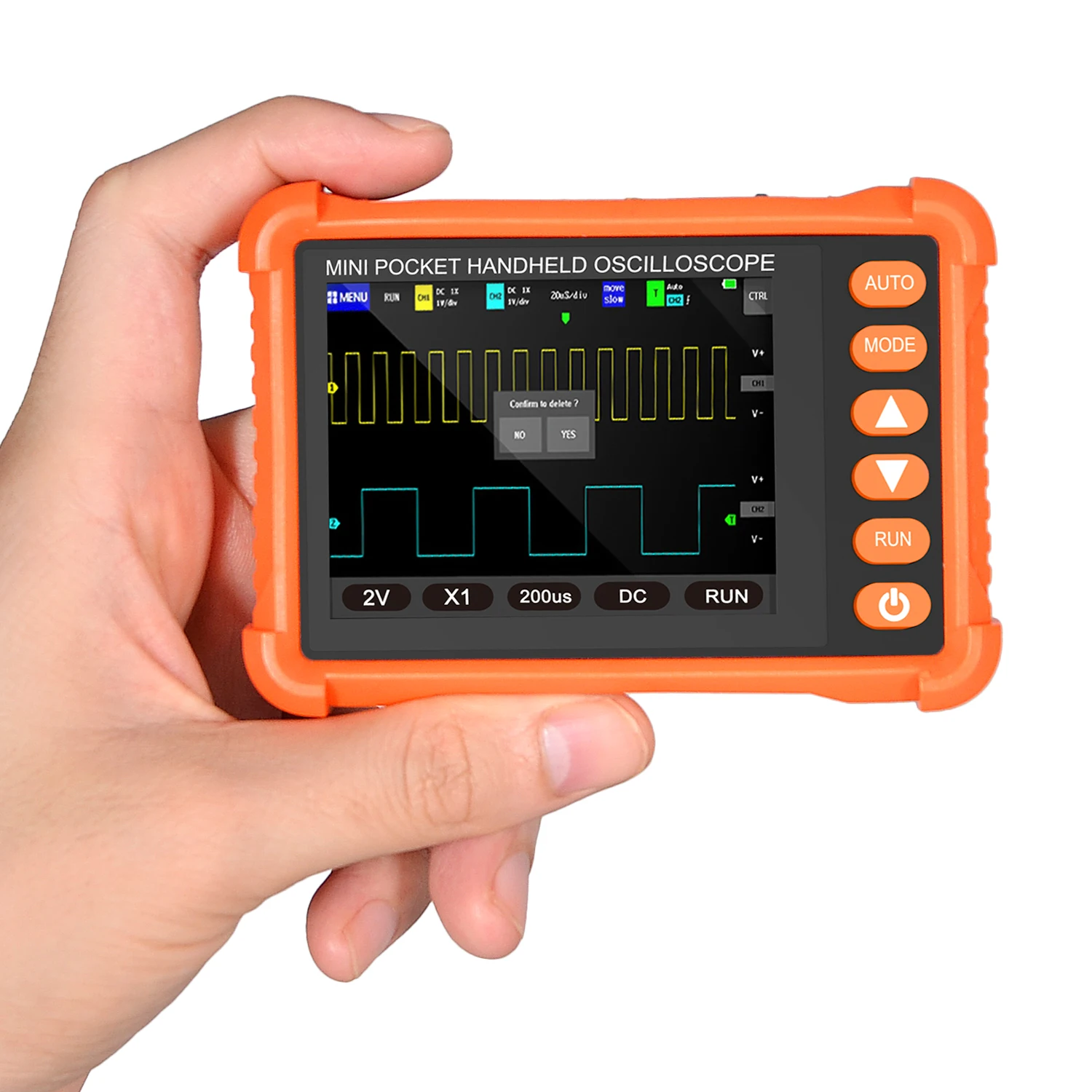 Professional Portable Mini Oscilloscope 500kHz Bandwidth and 2.8-inch High-Definition LCD Screen HP-500K