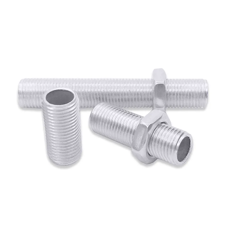 2Pcs M10*1.0mm Hollow Tooth Tube Galvanized Led Lamp Head Link Fixed Base Support Rod Internal Thread Hollow Screw Tube