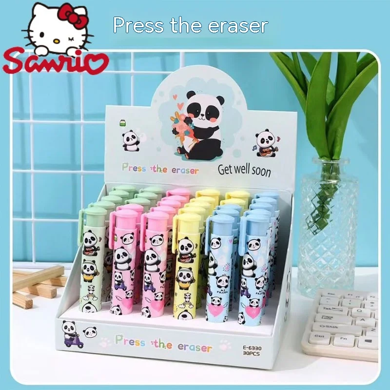 

Sanrio 30pcs Eraser Kawaii Kuromi Cinnamoroll Cartoon Can Press The Eraser Without Leaving A Mark To Learn Stationery Wholesale