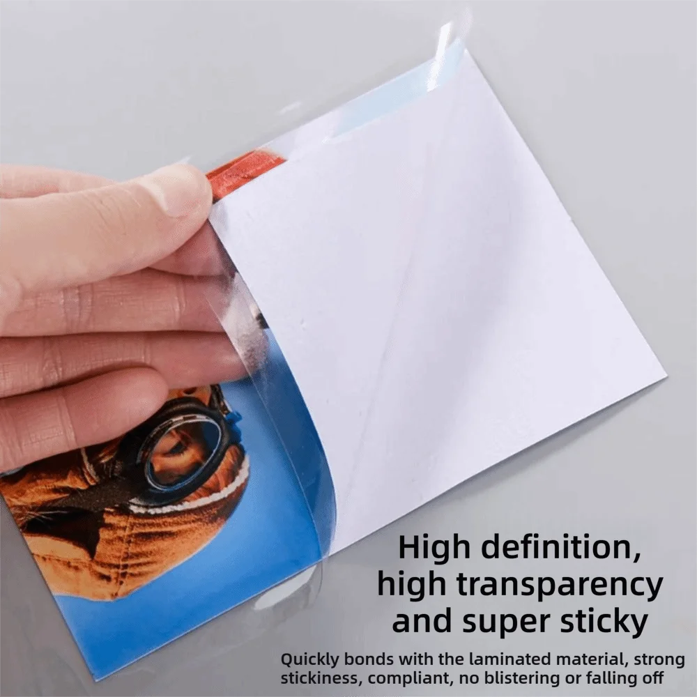 New A4/A5/A6 Cold Laminating Film Clear Waterproof Glossy Film Non-Printable Vinyl Sticker Office&Home Use