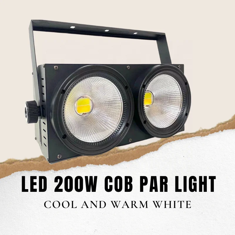 200W Two Eyes Flashed COB LED Audience Blinder Light Warm Cool White Studio Event Wedding Stage Light