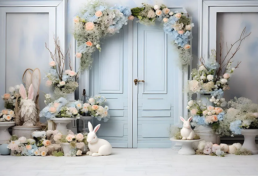 Mehofond Photography Background Spring Easter Bunny Eggs Flowers Kids Birthday Cake Smash Portrait Decor Backdrop Photo Studio