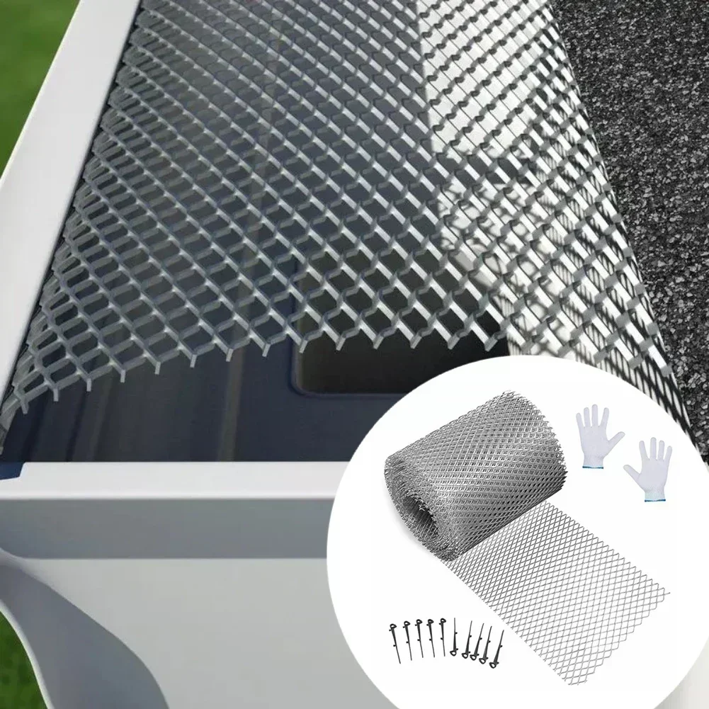 

Защитный чехол для желоба на крыше, 6 м, алюминий с защитой от засорения, дизайн экрана от листьев для жилых и коммерческих безопасности водосточной трубы