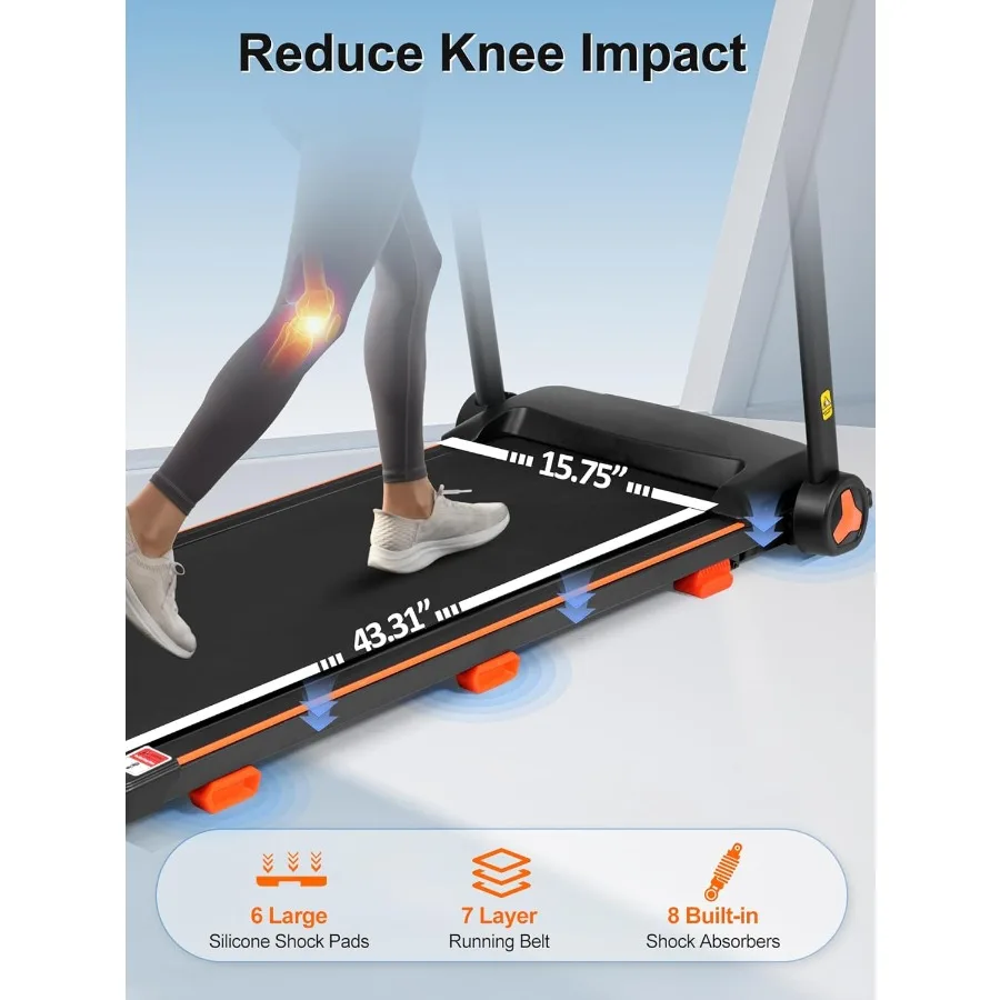 جهاز مشي مع مائل، جهاز مشي قابل للطي بقوة 3.0 حصان للمنزل مع مائل 15%، سعة 7.5 ميجا في الساعة 300 رطل، معدات تمارين منزلية