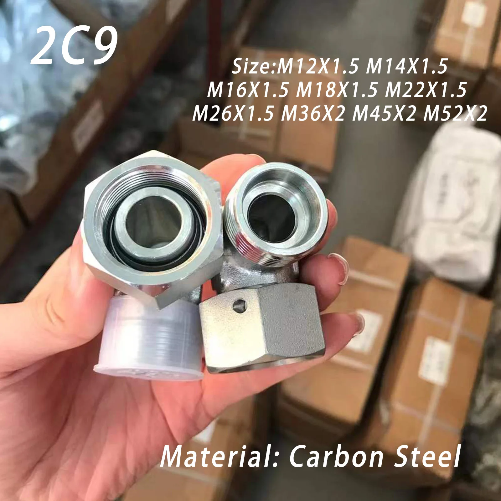 

H-type sealed hydraulic M12-M52 metric external thread sleeve carbon steel oil pipe joint hydraulic joint adapter