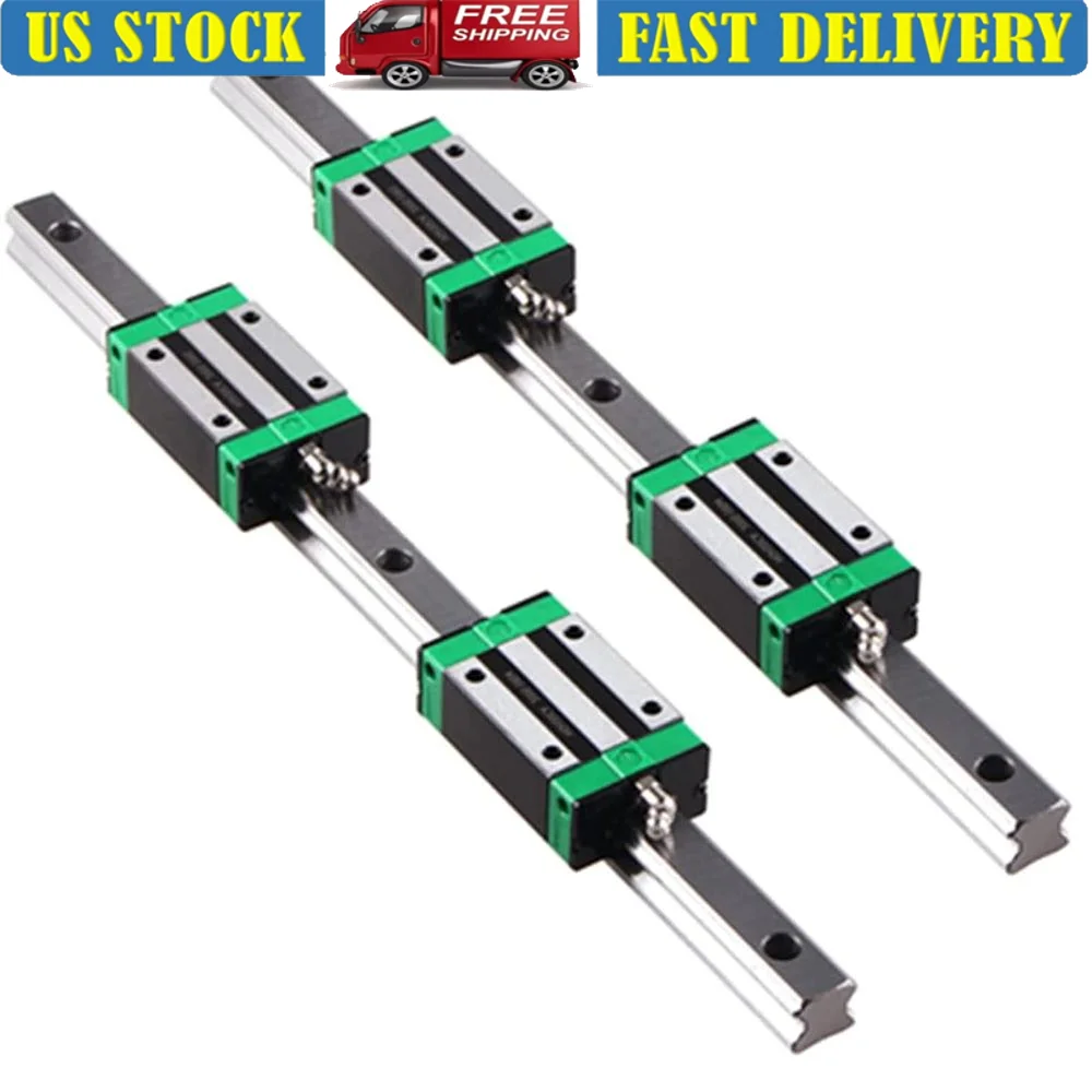 

Linear Guide Rail HGR20 600mm with 4 Bearing Blocks High Precision Linear Motion CNC Mills Lathes Machinery