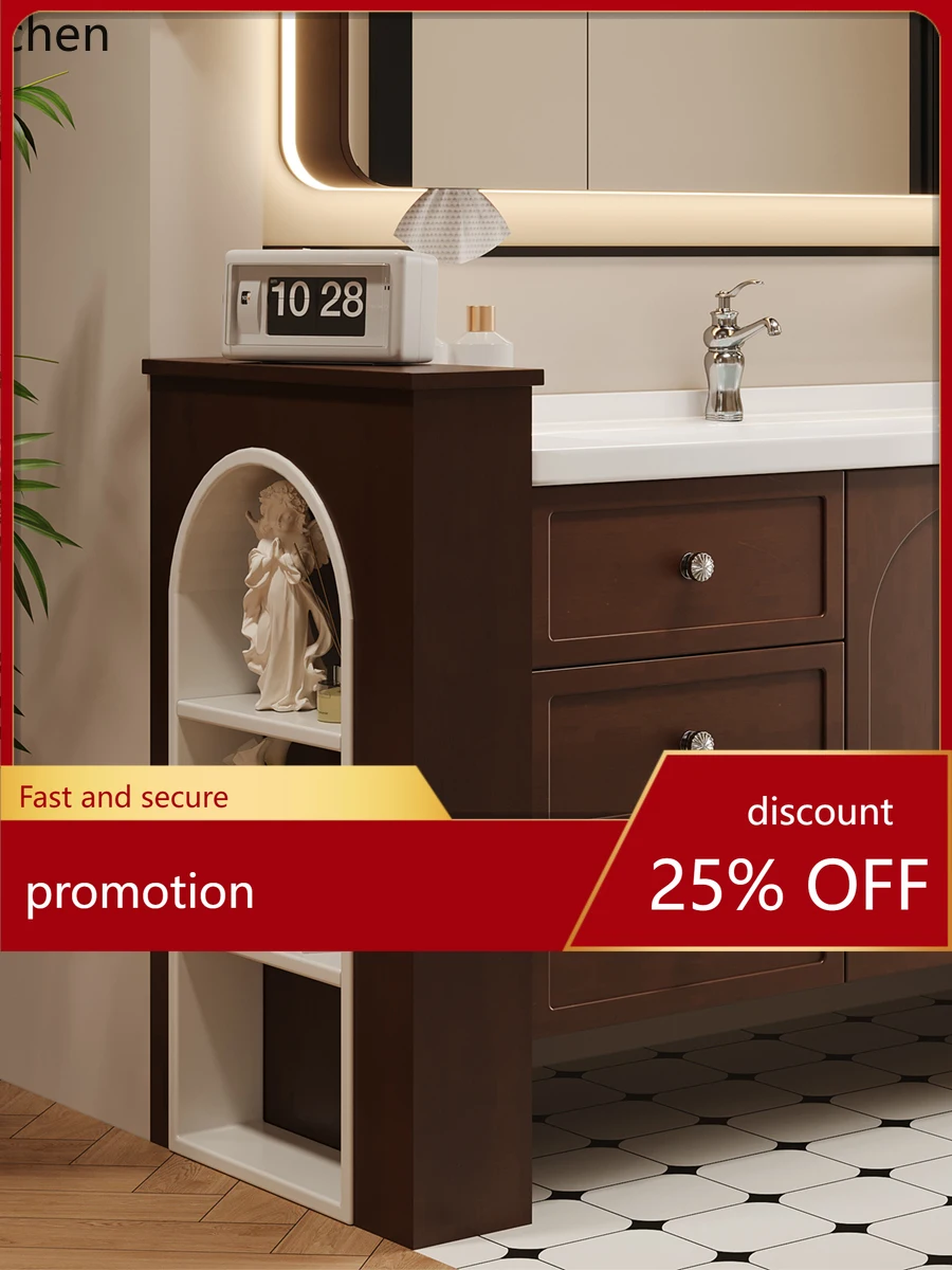 

ZML Bathroom Cabinet Partition Cabinet Dry and Wet Separation Waterproof Washstand Side Cabinet