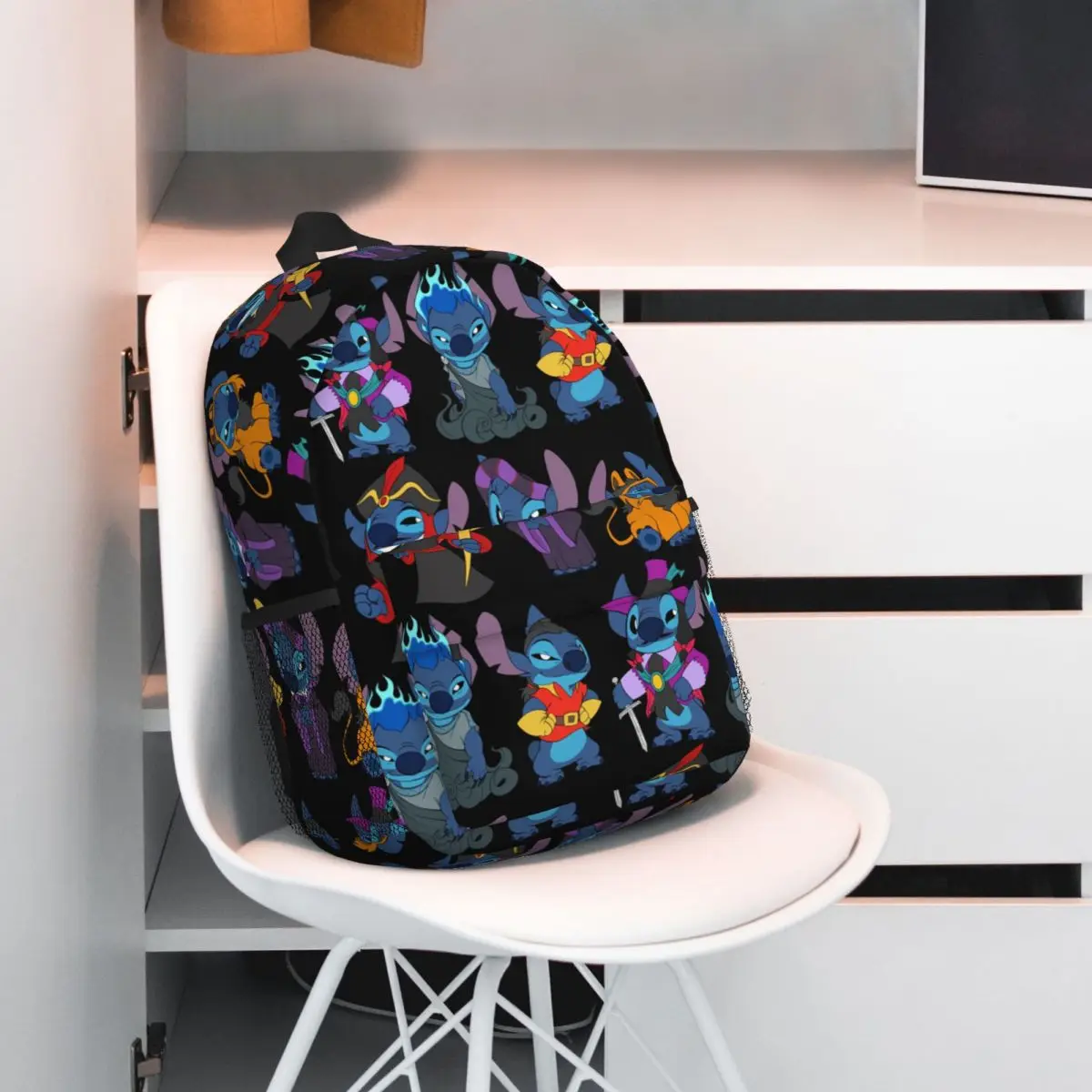 90's Kids Halloween Time Stitch Shirt Backpacks Teenager Bookbag Students School Bag Laptop Rucksack Shoulder Bag Large Capacity