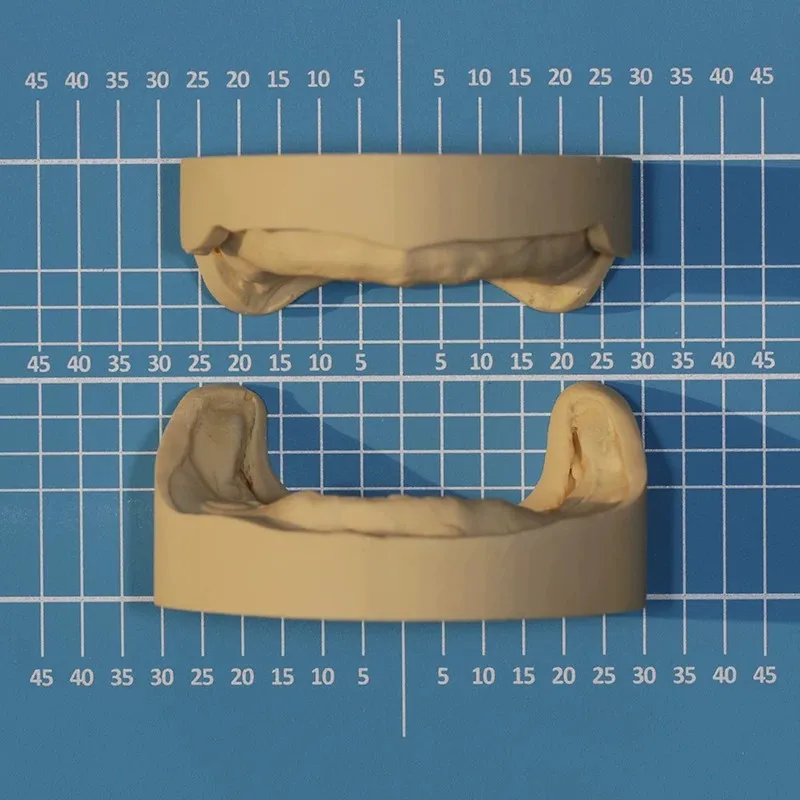 22mm x 30mm Full-Mouth Model Baseplate with Carved Tooth Morphology; Double-Sided Design; Non-Reflective