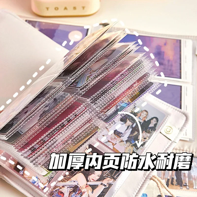 IFFVGX Kawaii Kpop Binder Photocard Holder Idol Card Photo Album with 20pcs 3inch Inner Pages Photocards Collect Book Stationery