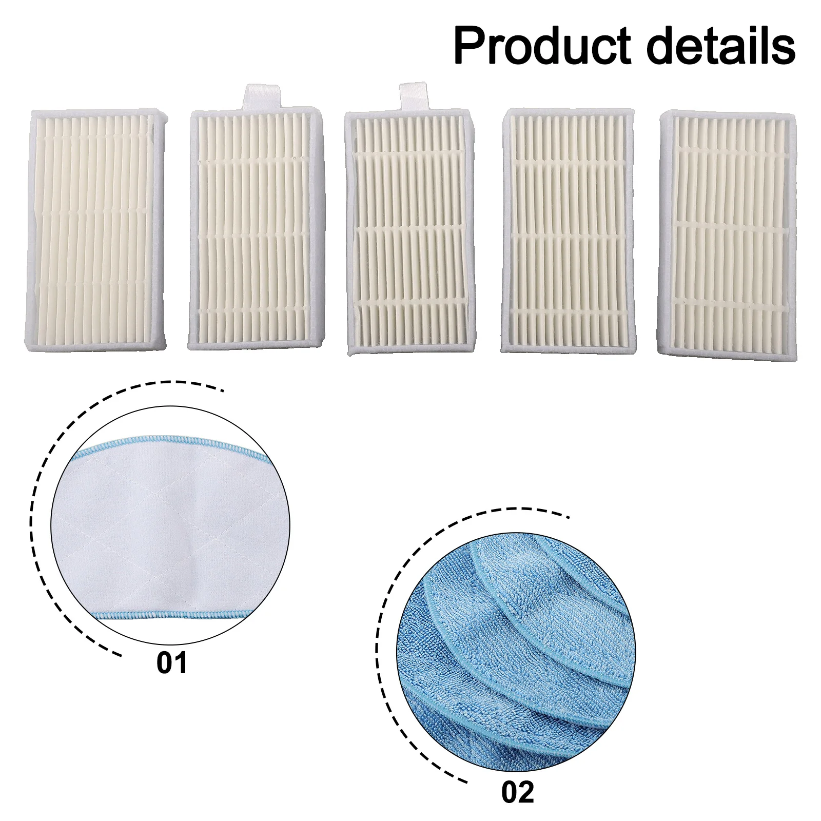 Performance Enhancement Kit for V3 V3s V5 V5s Pro Robot Vacuum 5 Mop Cloths 5 Filters 10 Side Brushes for Maintenance