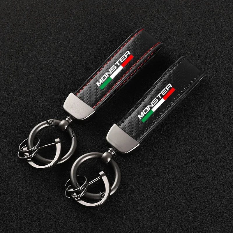 Carbon Fiber Motorcycle Keychain Holder Keyring for Ducati Monster ST2 M 400 600 Accessories