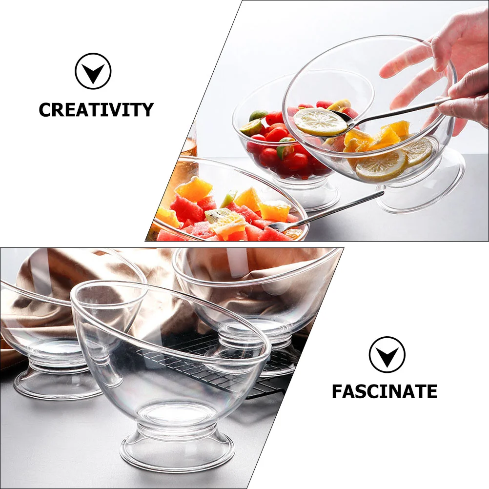 Diagonal Salad Bowl Celebration Container Food Storage Kitchen Utensil Oblique Designed Small Fruit Pp Dessert