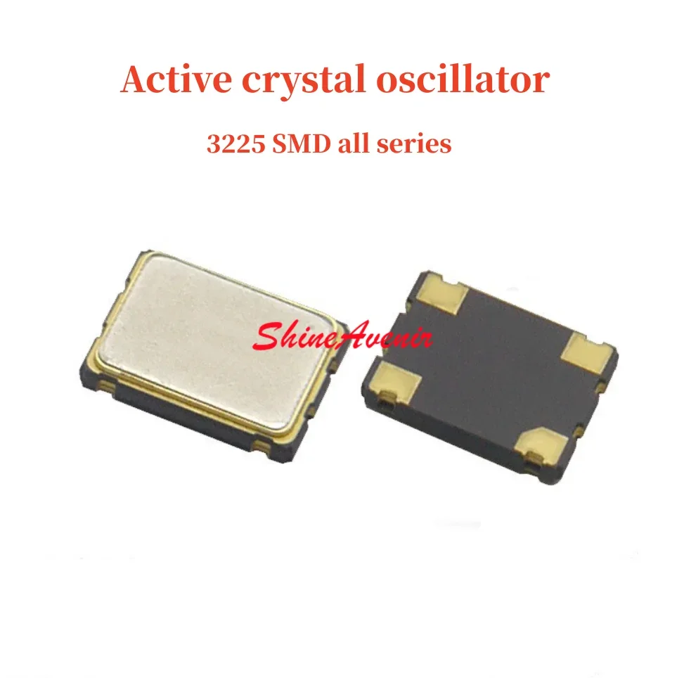 

20 шт. 3225SMD 18,432 МГц, 20 МГц, 22,1184 МГц, 24,576 МГц, 25 МГц, 26 МГц, 27 МГц, 30 МГц, 32 МГц 3,3 В 4 P Активный кварцевый генератор 100% новый