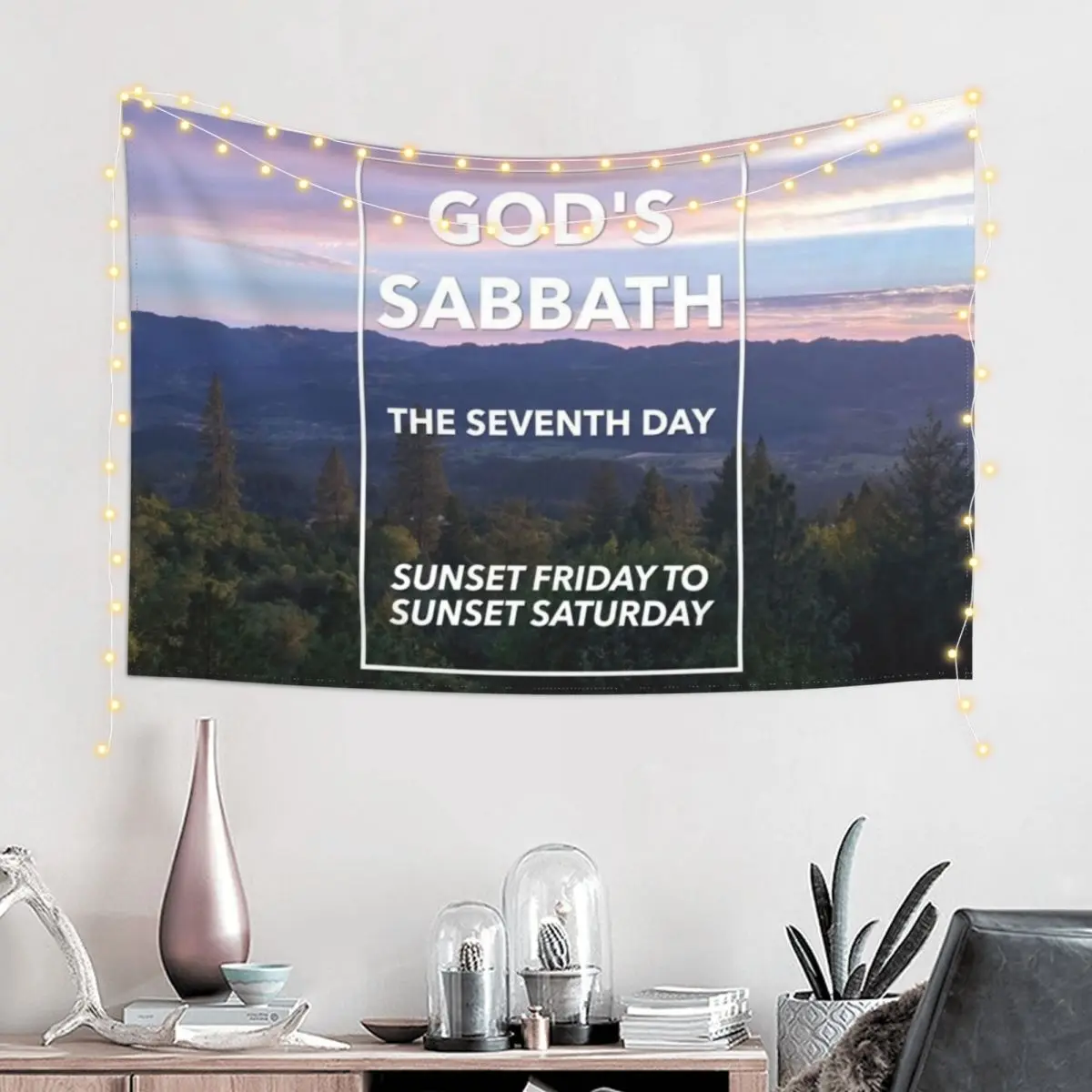 

God’s Sabbath The Seventh Day - Sabbath Day Tapestry Cute Room Things Kawaii Room Decor Things To The Room Tapestry