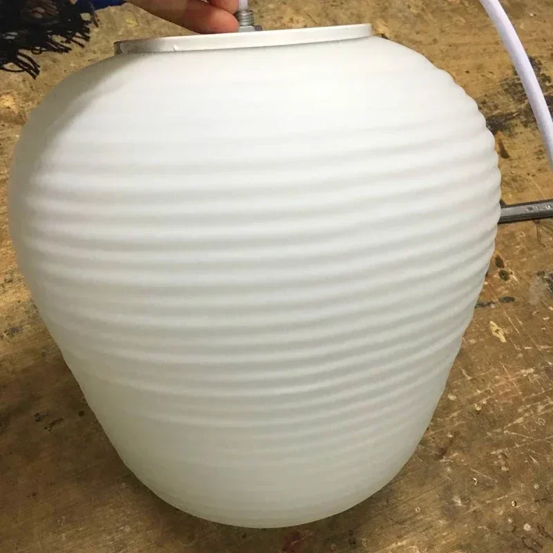 SANDYHA Modern Milky White Glass Pendant Light Whorls Cocoon Ceiling Chandelier For Bedroom Dining Table Study Home Decor