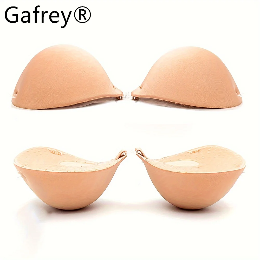 Gafrey Thickened Adhesive Bra Pads, Soft Chest Enhancer Pads, Push Up Buckle Front Nipple Covers,Invisible Sexy Strapless Bra