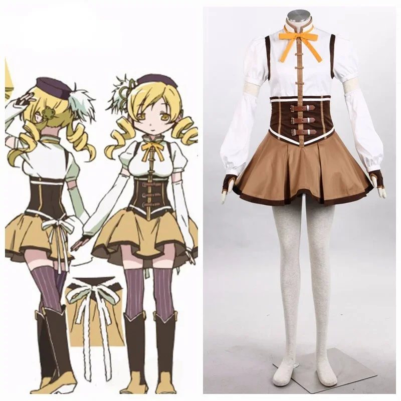 Anime Puella Magi Madoka Magica Tomoe Mami Halloween Cosplay Costume Customize for plus size adults and kids