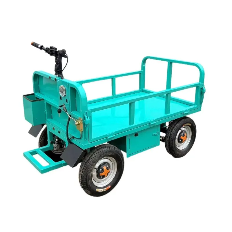 Hot-selling advanced four-wheel electric industrial flatbed truck tool material handling warehouse construction site steel
