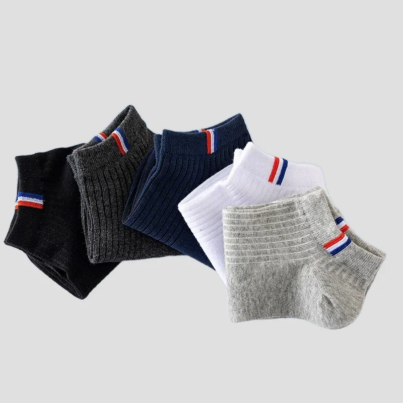 5/10 Pairs New Fashion High Quality Men's Boat Socks Breathable Sweat Deodorant Sports Socks Soft Cotton Male Low Cut Short Sock