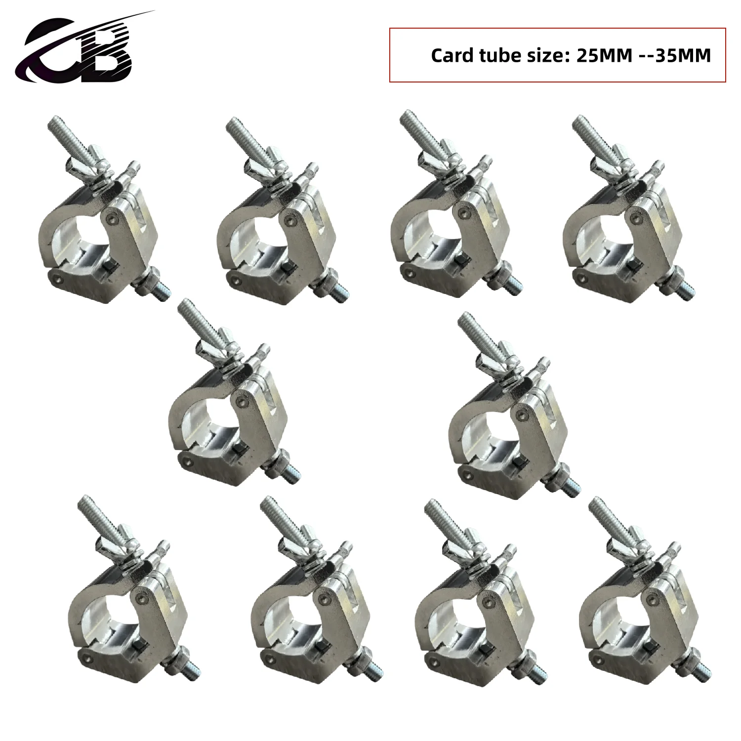 10pcs/ Aluminum light hook,Card tube size: 25MM --35MM bearing the weight of 100kg. LED PAR/moving head light hooks