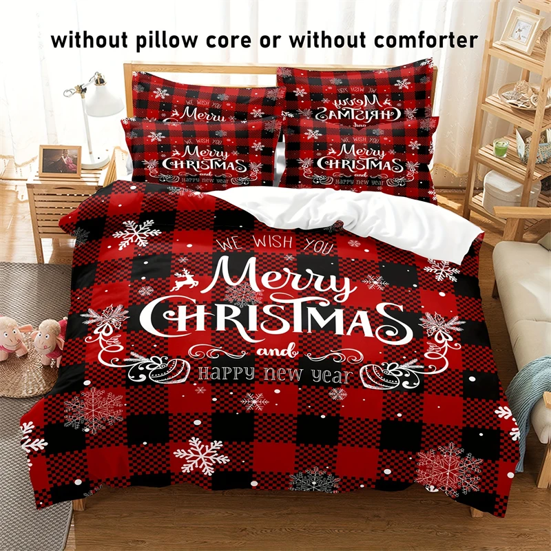 

3-Piece Christmas Snowflake Pattern Duvet Cover Set - Soft, Breathable Winter Theme - Perfect for Bedroom and Guest Room Decor