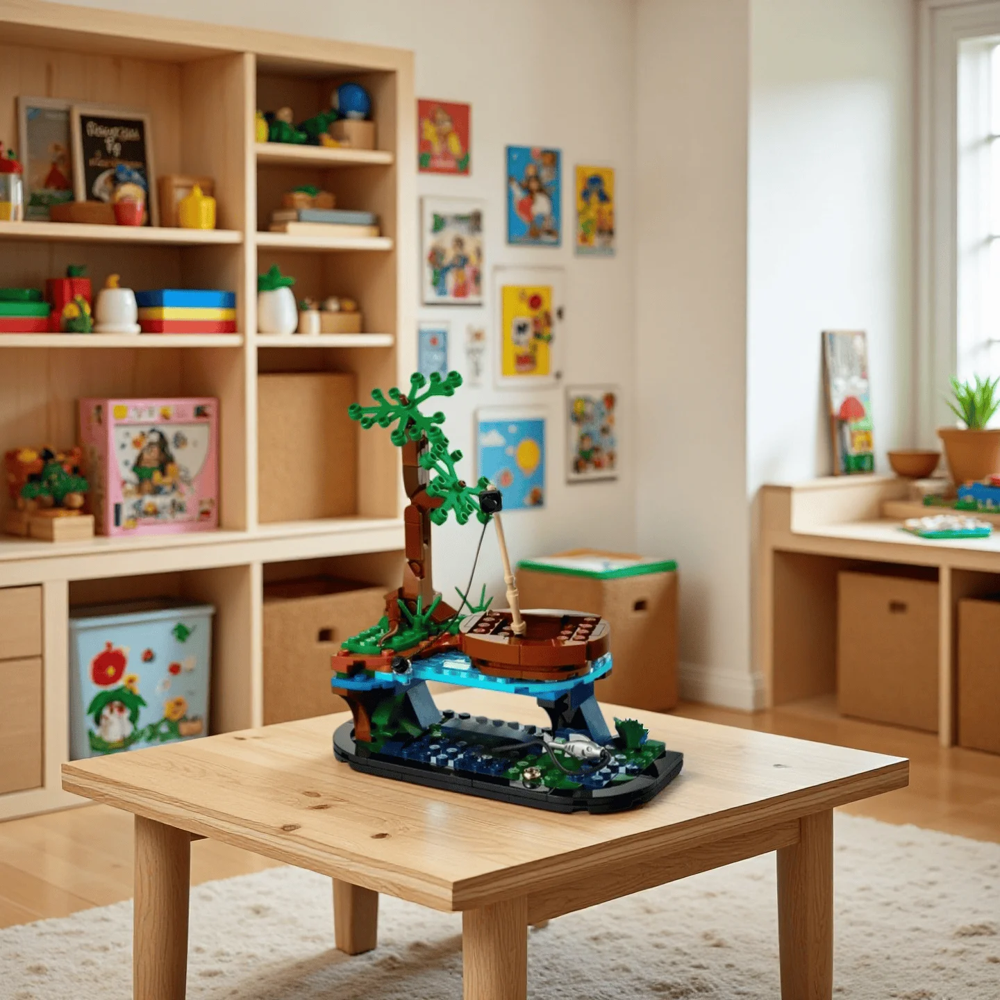 

New MOC Fishing Hut Model Building Blocks Decoration for Festival Gift