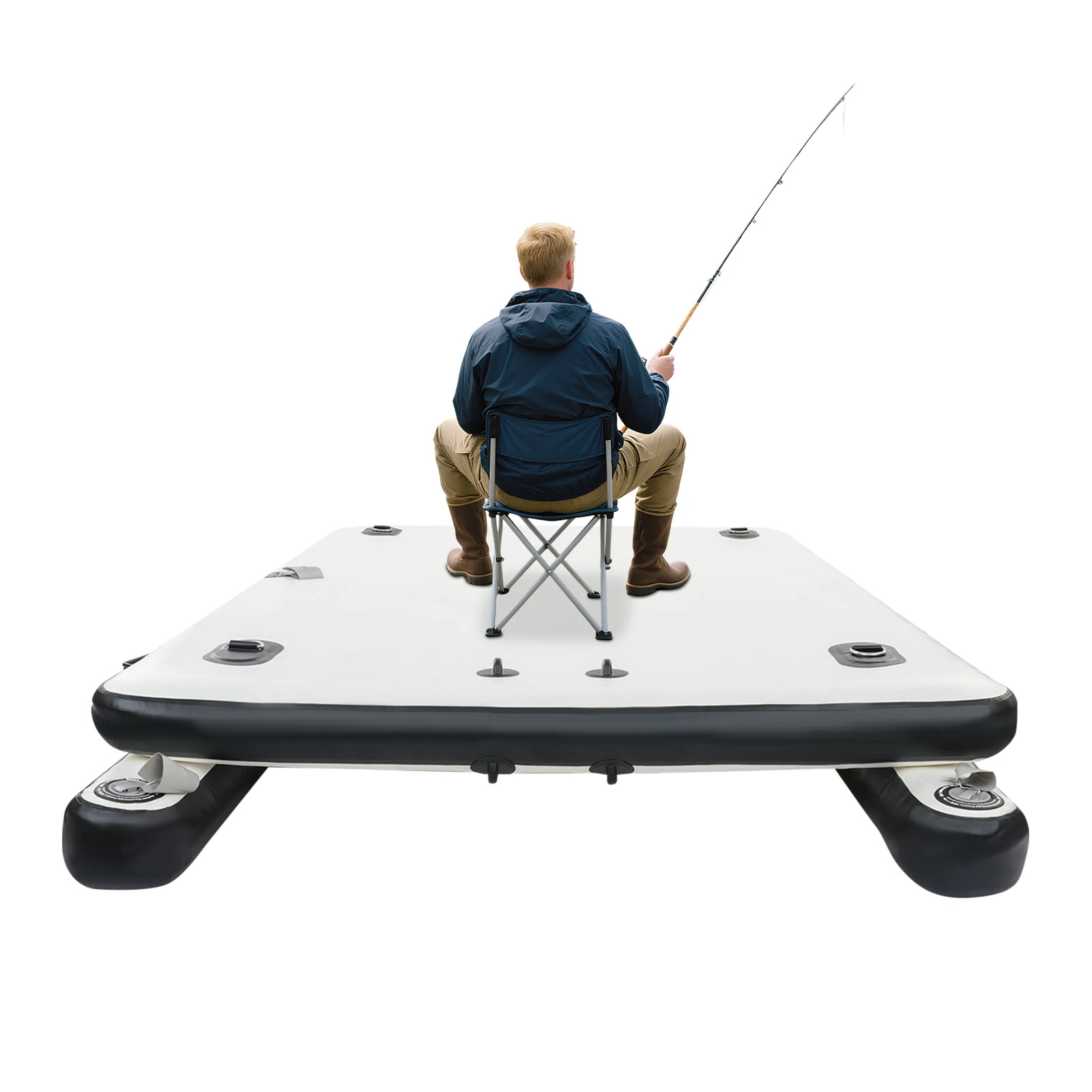 

Надувные лодки, плавучая платформа для рыбалки 2,5 м с воздушным насосом, веслами, ремонтным комплектом, совместимые с подвесным мотором, портативные