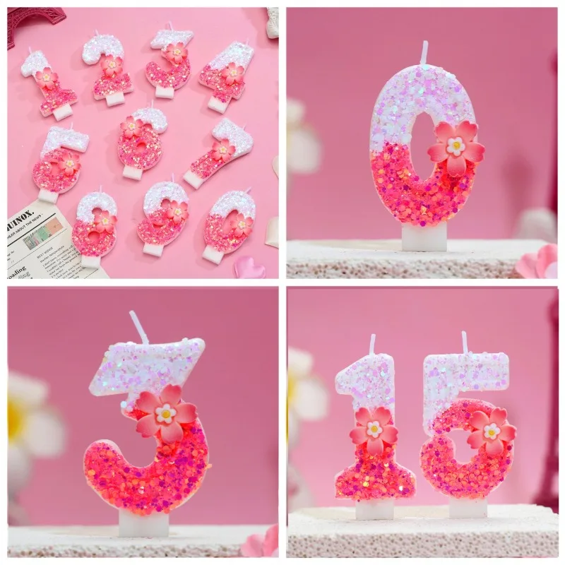 

Пять лепестков цветов, креативные цифровые свечи ручной работы «сделай сам», детские украшения для торта «С Днем Рождения», фестиваль, вечеринка, праздник