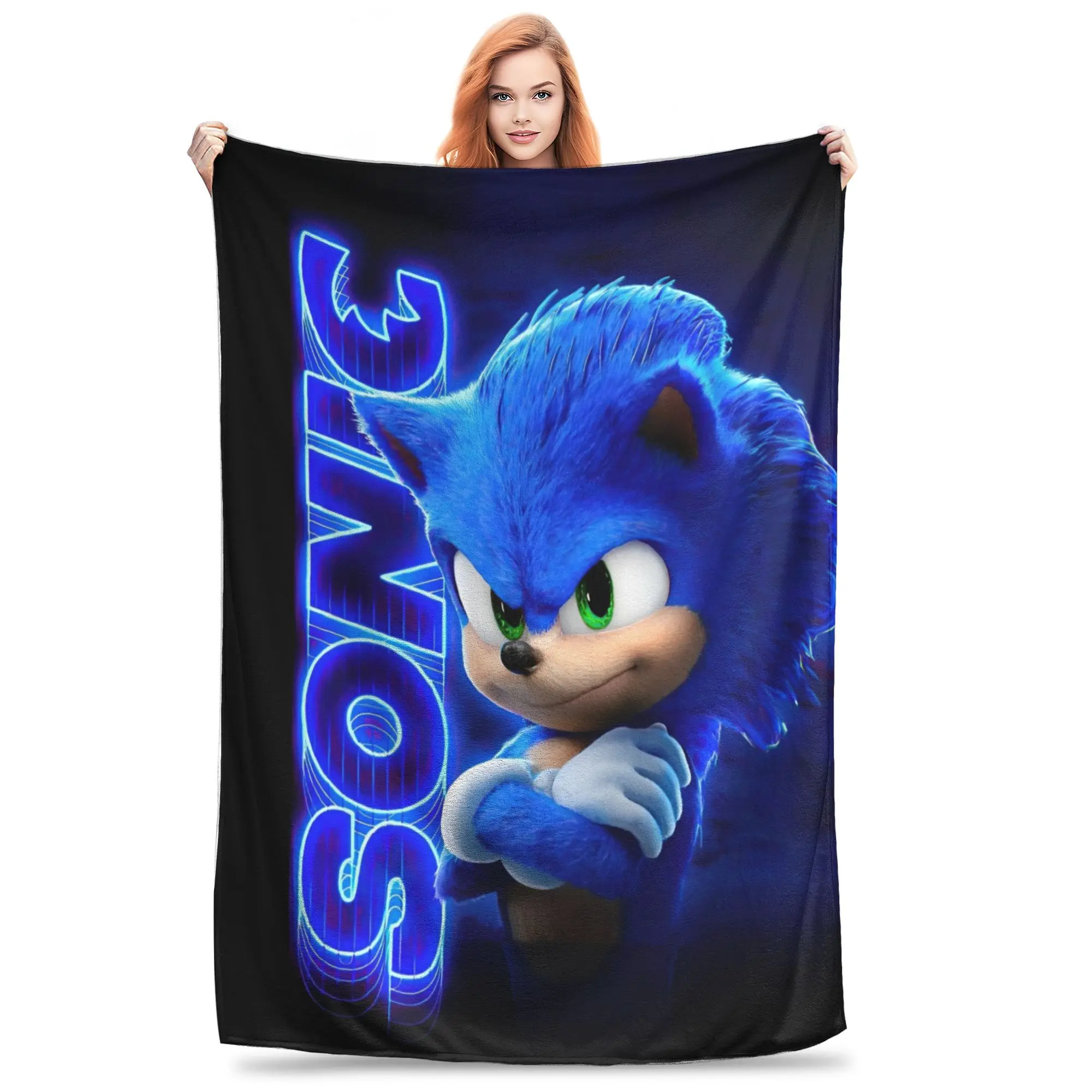 S-Sonics The H-Hedgehogs Blankets Flannel Decoration   Multifunction Super Soft Throw Blankets for Sofa Bedroom Bedspreads