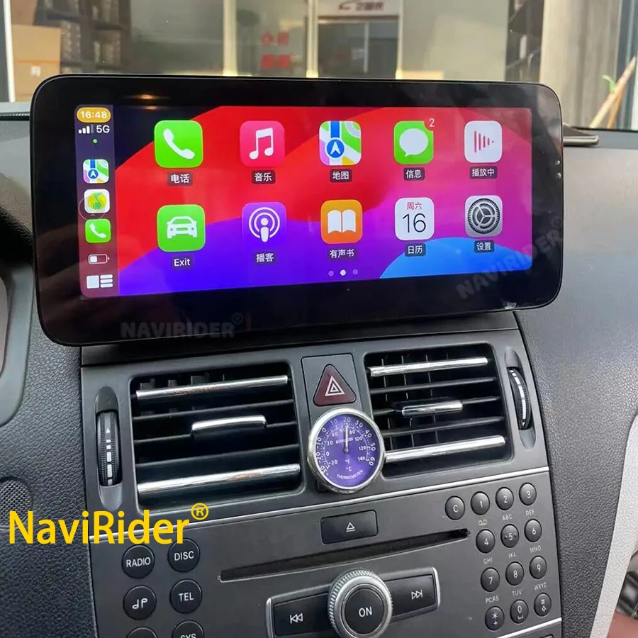 

12,3-дюймовый Qled-экран для Mercedes Benz C W204 C180 200 300 2013–2015 Android 13 CarPlay Автомобильный радиоприемник GPS Navi Мультимедийный плеер