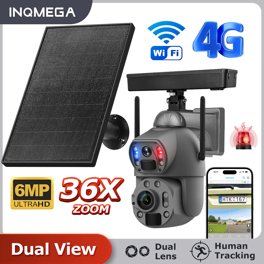 camera de seguranca exterior solar sem fio camera de vigilancia de video hd bateria embutida pir ptz 4g sim 36x zoom 6mp 01