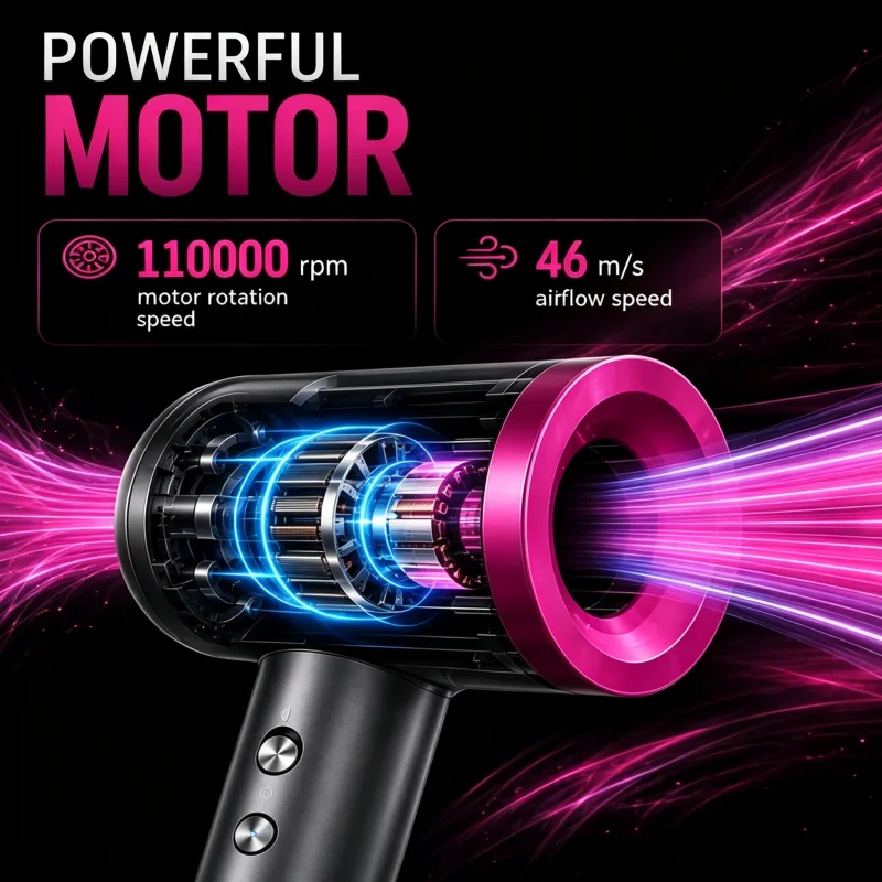 Professional hair dryer portable travel hair dryer female negative ion hair dryer hair styling accessories with curling nozzle
