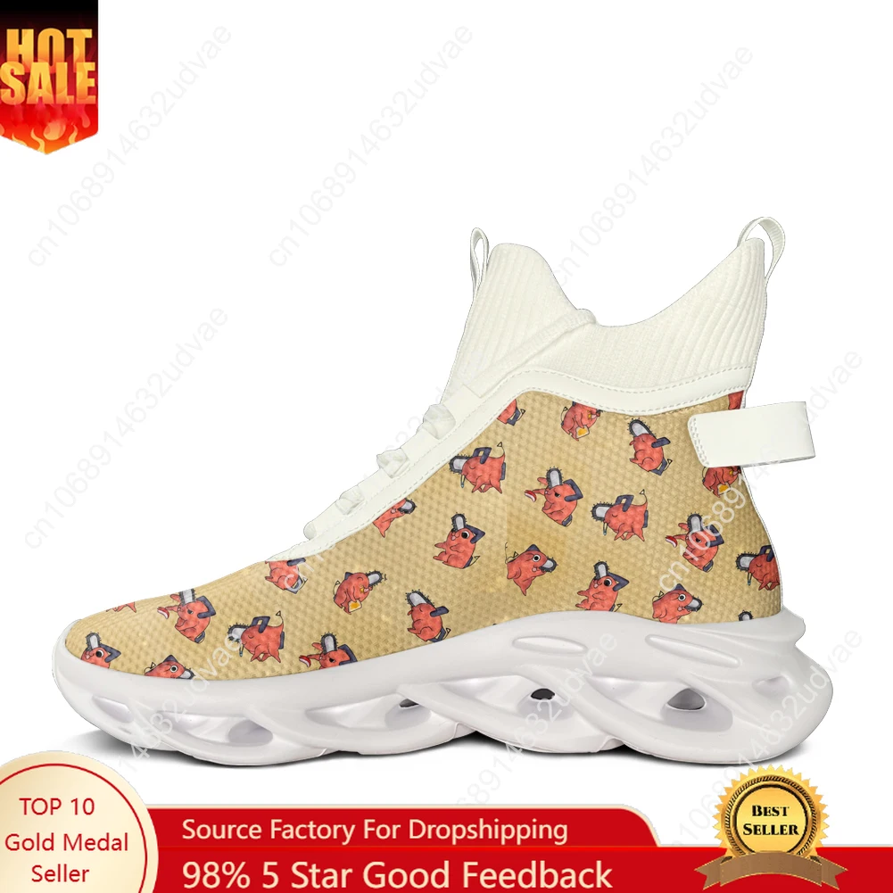

C-Chainsaw Man High Top Flats Sneakers Mens Womens Sports Running Shoes High Quality Sneaker Lace Up Mesh Footwear Custom Shoe