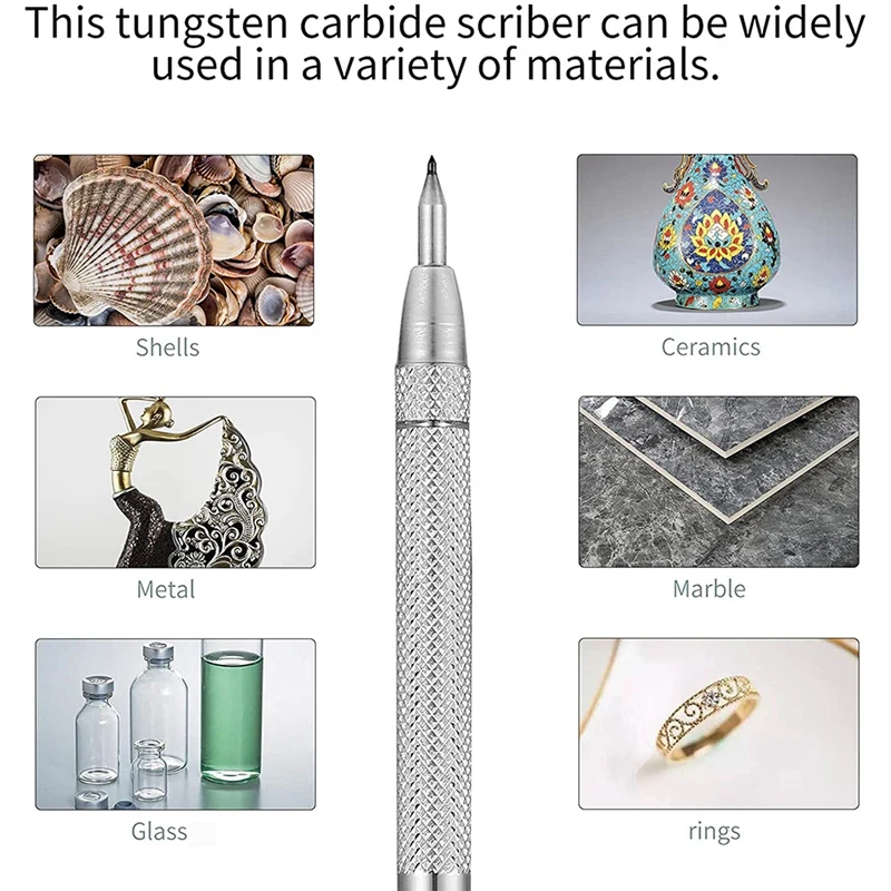 Tungsten Carbide Frosted Marking Tool Engraving Pen With Box Of 3 Packs Aluminum Etched Mechanical Pen For Glass/Metal