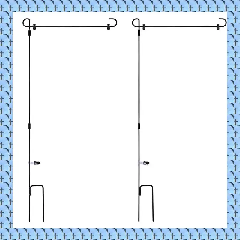 NOCM 2X Garden Flag Stand Garden Flag Pole Holder With Garden Flag Stopper Anti-Wind Clip For Outdoor Decorative Yard Flag