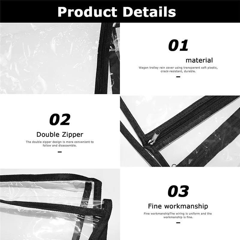 

B72A 1 PCS Camping Trolley Rain Cover Camping Equipment PVC Garden Picnic Wagon Stroller Cart Waterproof Cover