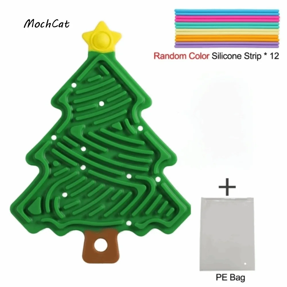 Christmas Tree Sensory Fidget Toy 3D Texture Silicone Busy Board Set Activity Design Tree Shape Portable Fine Motor Toy