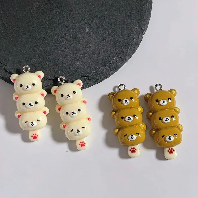 10 Stück mehrschichtige Bären-Eiscreme-Harzanhänger, Kawaii-Lebensmittel-Anhänger zum Selbermachen für Ohrringe, Handyketten, Schmuckherstellung, Zubehör – Detail 4