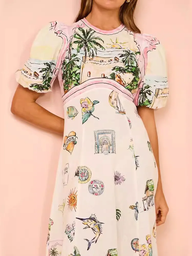 

Женская футболка 2026 года: модная, с принтом, универсальная, приталенная, макси, из чистого хлопка, с круглым вырезом